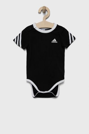 Bavlněné kojenecké body adidas Performance černá barva