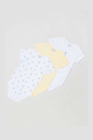 Bavlněné kojenecké body OVS (3-pack) žlutá barva