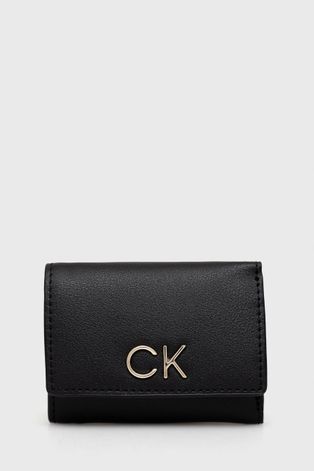 Calvin Klein Portfel + brelok damski kolor czarny