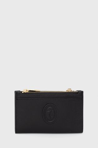 Trussardi portfel skórzany damski kolor czarny