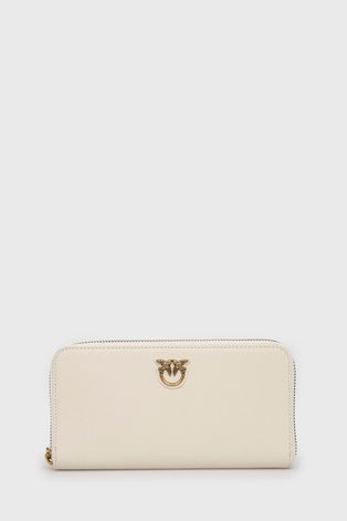 Δερμάτινο πορτοφόλι Pinko γυναικείo, χρώμα: άσπρο