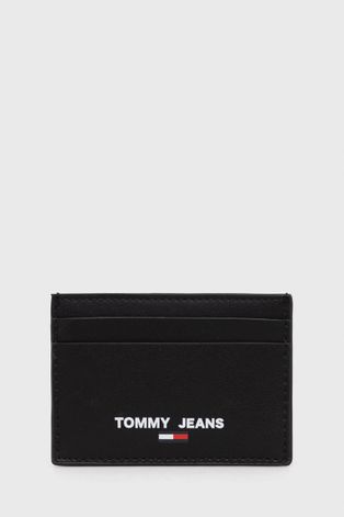 Puzdro na karty Tommy Jeans pánske, čierna farba