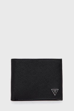 Peňaženka + kľúčenka Guess pánska, čierna farba