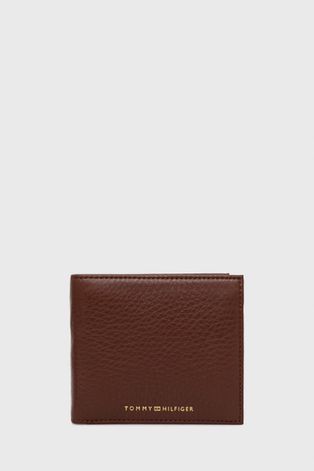 Кожаный кошелек Tommy Hilfiger мужской цвет коричневый