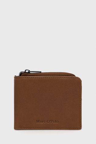 Kožená peňaženka Marc O'Polo pánska, hnedá farba