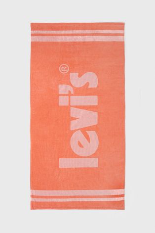 Levi's ręcznik bawełniany kolor pomarańczowy
