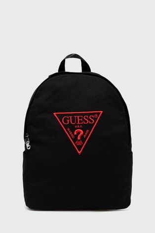 Guess Plecak kolor czarny duży z aplikacją