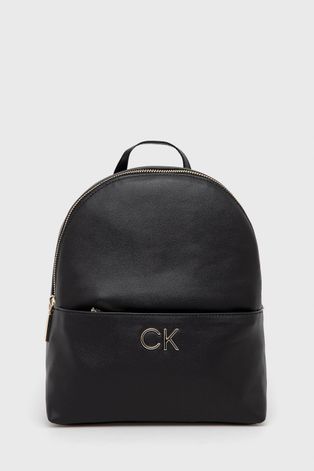 Ruksak Calvin Klein dámsky, čierna farba, malý, jednofarebný