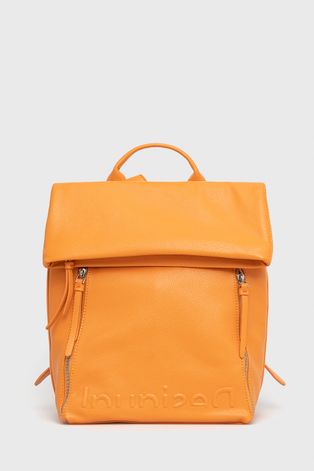 Desigual plecak damski kolor pomarańczowy duży gładki