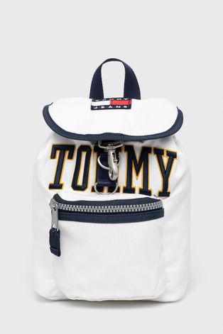Tommy Jeans plecak damski kolor biały mały z aplikacją
