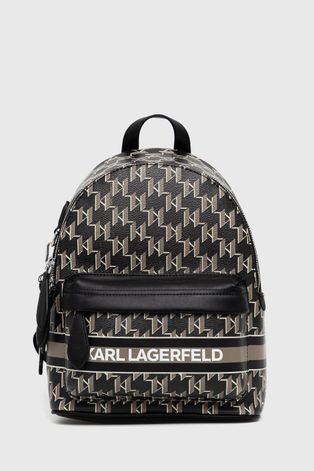 Batoh Karl Lagerfeld dámský, černá barva, malý, vzorovaný