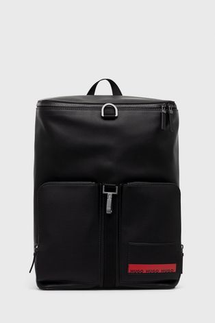 Рюкзак HUGO чоловічий колір чорний великий з принтом