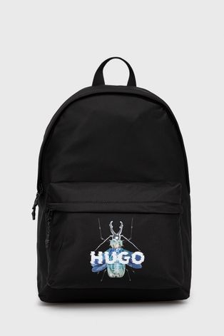 Раница HUGO в черно голям размер с принт