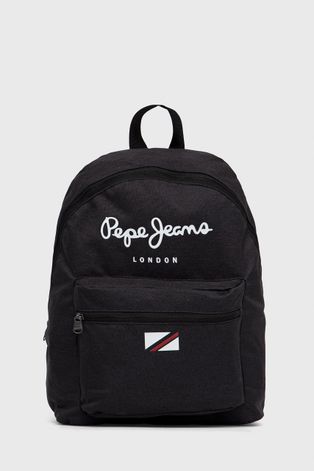Ruksak Pepe Jeans London Backpack boja: crna, veliki, s tiskom