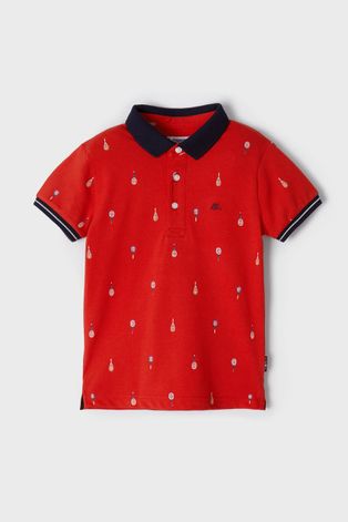 Dětské polo tričko Mayoral červená barva, s aplikací
