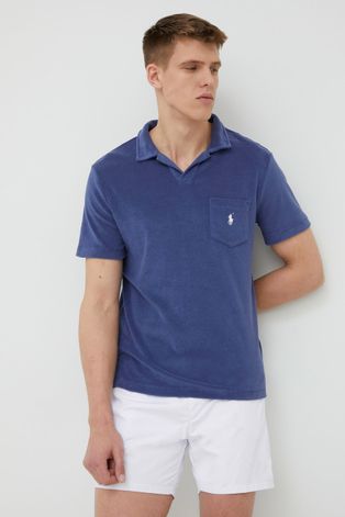 Polo majica Polo Ralph Lauren za muškarce, boja: tamno plava, jednobojni model