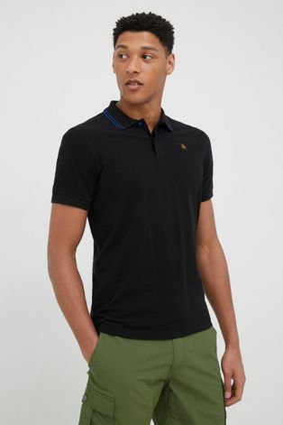 Pamučna polo majica RefrigiWear boja: crna, jednobojni model