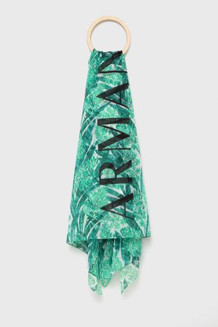 Μεγάλο κασκόλ Armani Exchange γυναικεία, χρώμα: πράσινο