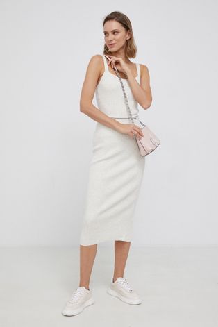 Suknja s primjesom vune Calvin Klein boja: krem
