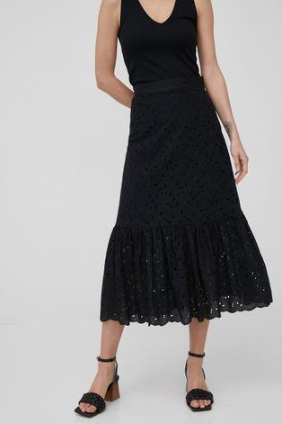Pamučna suknja Pennyblack boja: crna, midi, širi se prema dolje