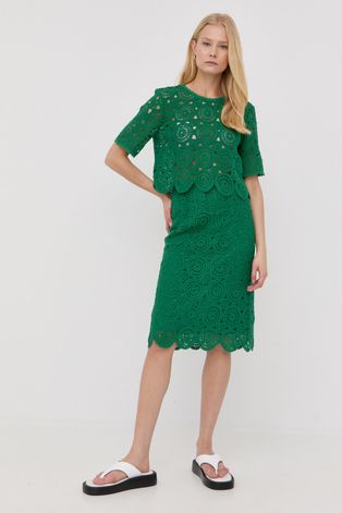 Suknja MAX&Co. boja: zelena, midi, ravna