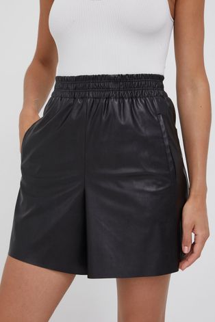 Къси панталони Drykorn дамски в черно с изчистен дизайн с висока талия