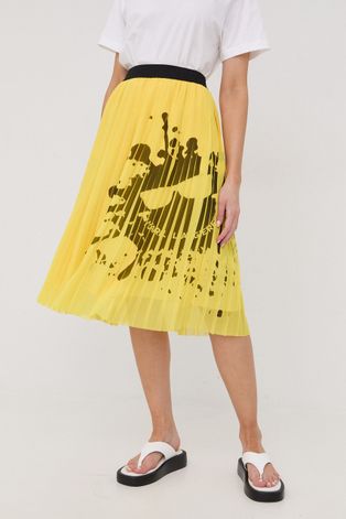 Спідниця Karl Lagerfeld колір жовтий midi розкльошена