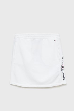 Dječja suknja Tommy Hilfiger boja: bijela, mini, ravna