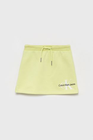 Calvin Klein Jeans gyerek szoknya zöld, mini, egyenes
