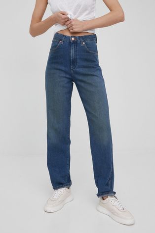 Wrangler jeansy MOM STRAIGHT SUMMERTIME damskie high waist