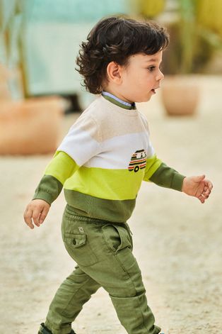 Детски панталони Mayoral в зелено с изчистен дизайн