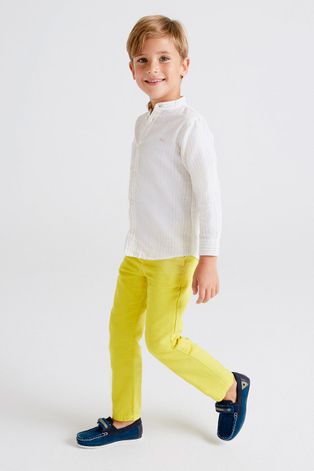 Детски панталони Mayoral в жълто с изчистен дизайн