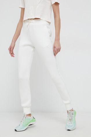 Guess Spodnie damskie kolor biały gładkie