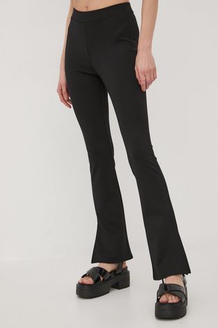 Tom Tailor spodnie damskie kolor czarny dzwony medium waist