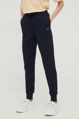 Tommy Hilfiger spodnie dresowe damskie kolor granatowy gładkie
