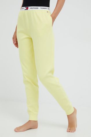 Спортивні штани Tommy Hilfiger жіночі колір жовтий однотонні