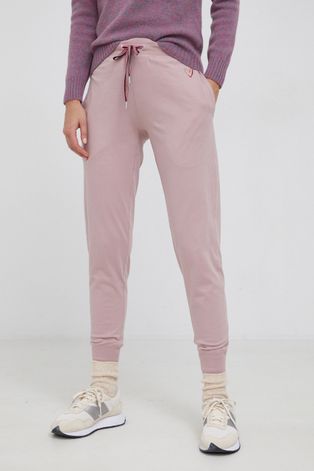 Pamučne hlače Paul Smith za žene, boja: ružičasta