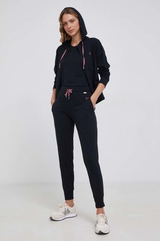 Бавовняні штани Paul Smith жіночі колір чорний з аплікацією