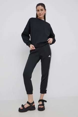adidas spodnie damskie kolor czarny z aplikacją