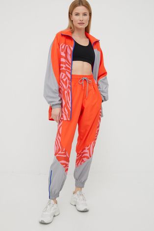 adidas by Stella McCartney melegítőnadrág narancssárga, női, mintás