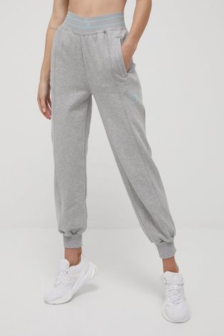 Спортивні штани adidas by Stella McCartney жіночі колір сірий меланж