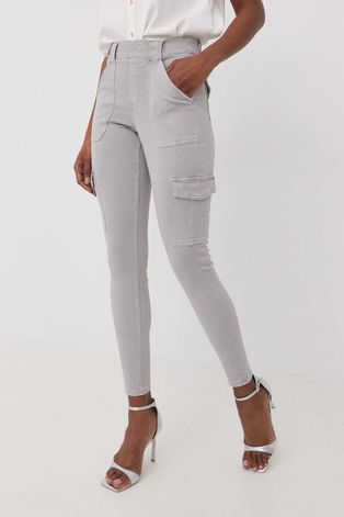 Панталони Spanx дамски в сиво с кройка тип карго, с висока талия