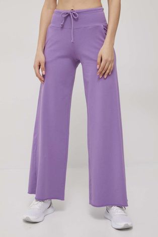 Панталони Deha дамско в лилаво с изчистен дизайн