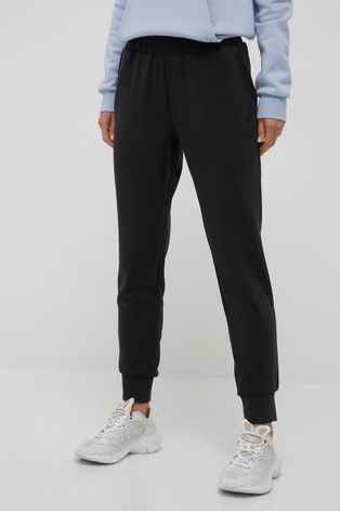 4F pantaloni de trening femei, culoarea negru, neted