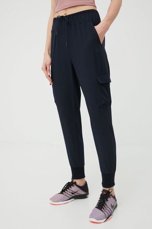 4F spodnie damskie kolor granatowy joggery high waist