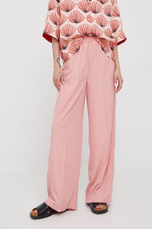 Παντελόνι Sisley χρώμα: ροζ,