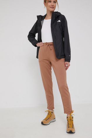 Outhorn spodnie dresowe damskie kolor brązowy gładkie