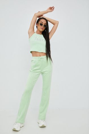 Juicy Couture melegítőnadrág zöld, női, nyomott mintás