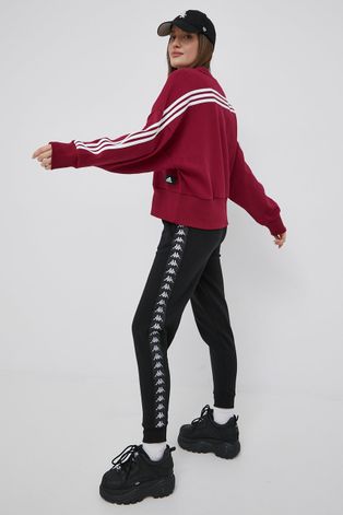 Kappa pantaloni de trening femei, culoarea negru, cu imprimeu