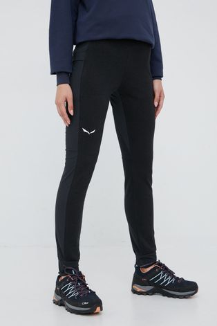 Sportske hlače Salewa Lavaredo Hemp za žene, boja: crna, glatki materijal
